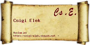 Csigi Elek névjegykártya